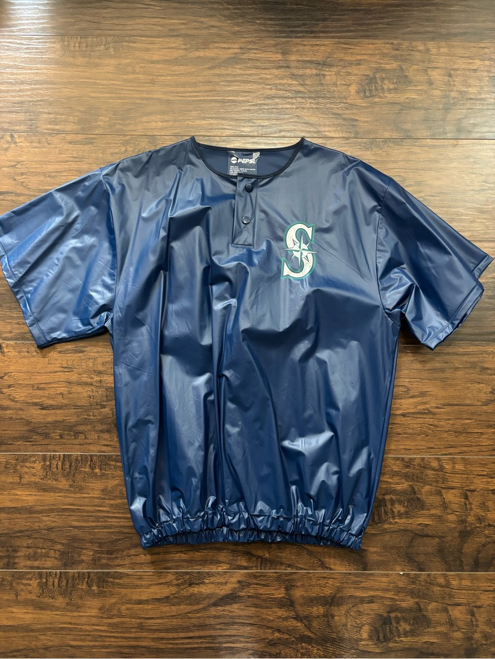 Vintage 90s  Pepsi Navy Blue Seattle Logo Short-Sleeve Pullover Edgar Martinez